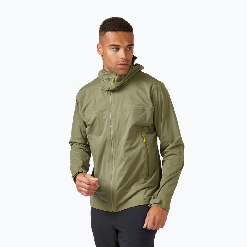 Pánská nepromokavá bunda Rab Kinetic 2.0 khaki QWG-74