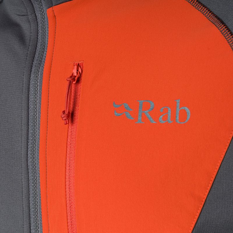 Pánská trekingová mikina Rab Superflux Hoody graphene/firecracker 7