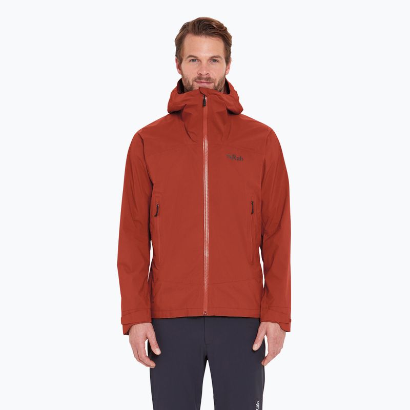 Pánská bunda do deště Rab Downpour Light tuscan red