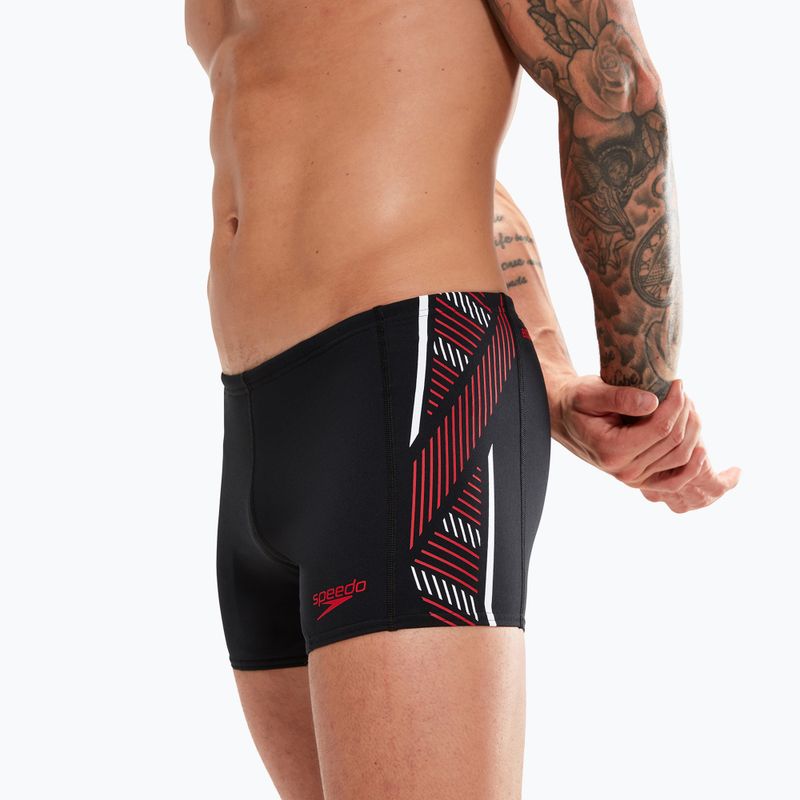 Pánské plavecké boxerky Speedo Tech Panel Aquashort černo-červené 8-00303514539 7