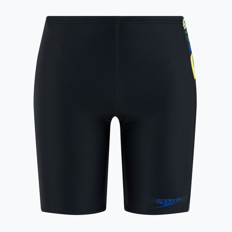 Dětské plavky Speedo Allover Panel Jammer black/blue glame/bright yellov/green