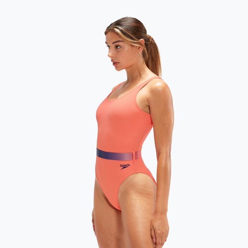 Speedo Dámské jednodílné plavky s páskem Deep U-Back oranžové 8-00307415485 5