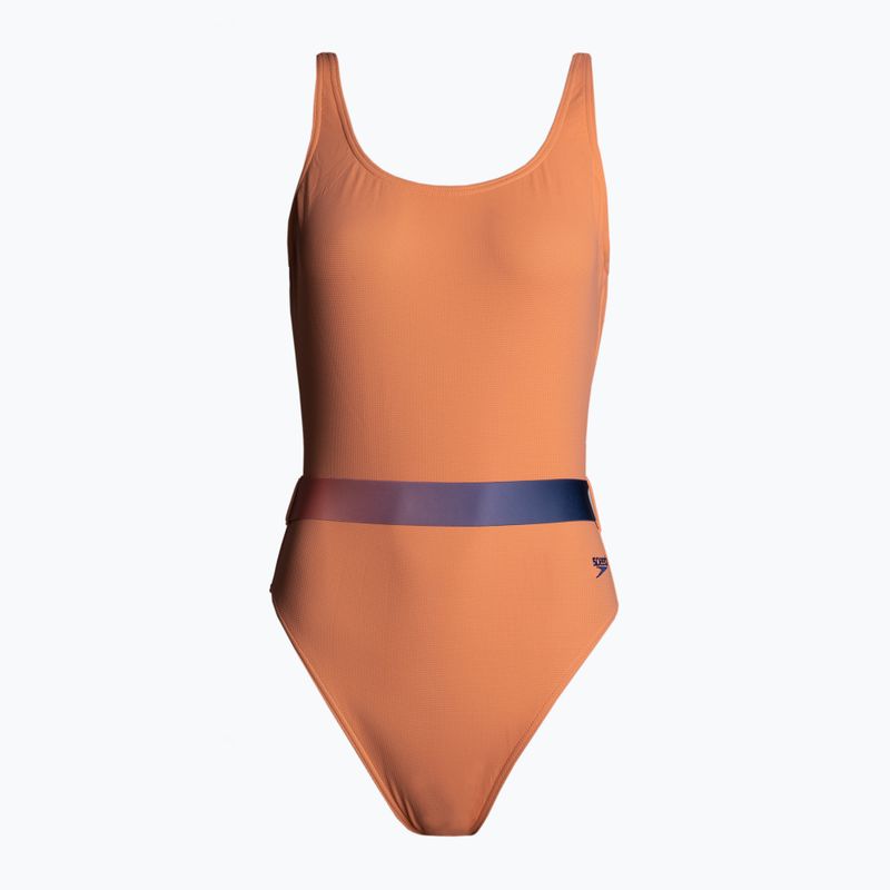 Speedo Dámské jednodílné plavky s páskem Deep U-Back oranžové 8-00307415485