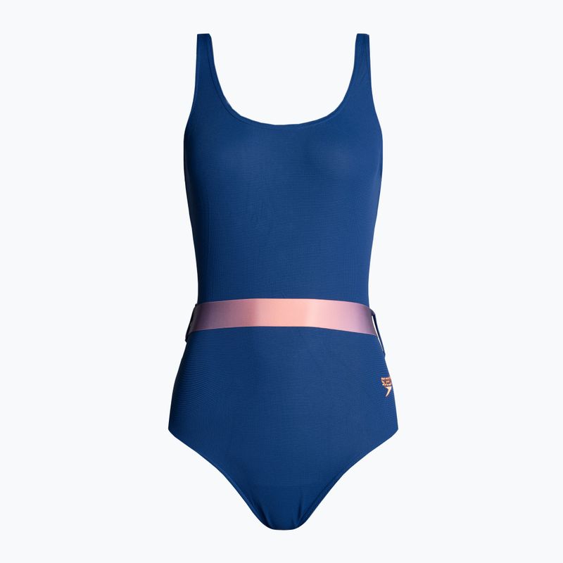 Speedo Dámské jednodílné plavky s páskem Deep U-Back tmavě modré 8-00307415498