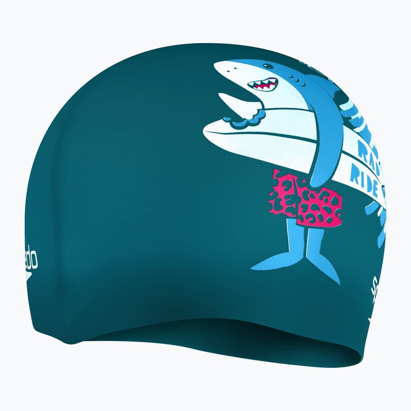 Speedo Dětská čepice s potiskem Silicone Junior tmavě modrá 8-0838614637 2