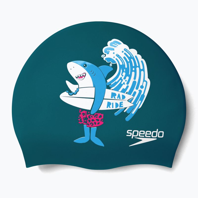 Speedo Dětská čepice s potiskem Silicone Junior tmavě modrá 8-0838614637 3