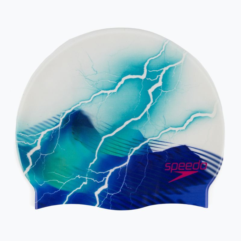 Speedo Digitální čepice s potiskem bílo-modrá 8-1352414648
