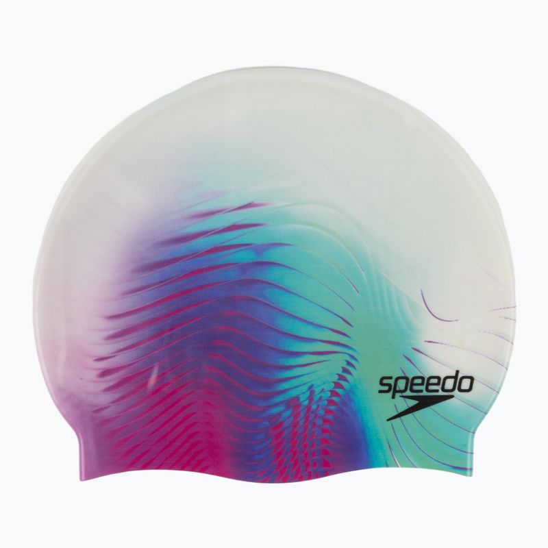 Speedo Digitální bílo-fialová čepice s potiskem 8-1352414649