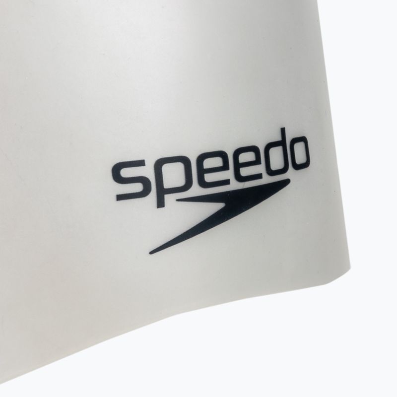 Speedo Obyčejná tvarovaná silikonová čepička stříbrná 8-7098414572 3