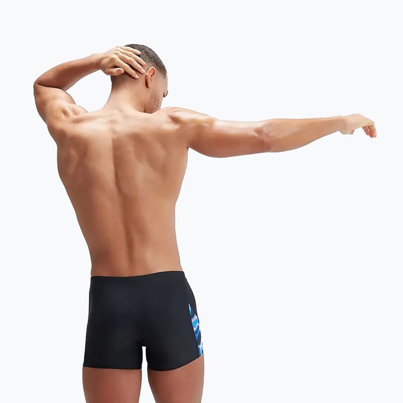 Pánské plavecké boxerky Speedo Allover Digi V-Cut černá/modrá 9