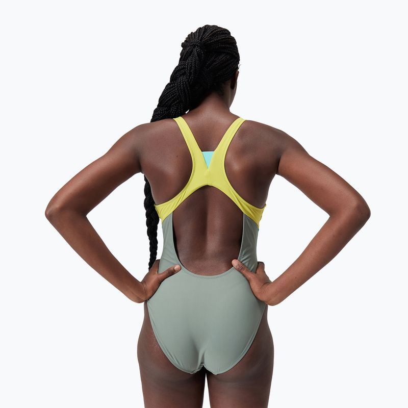 Speedo Zip Colorblock soft olive dámské jednodílné plavky 2