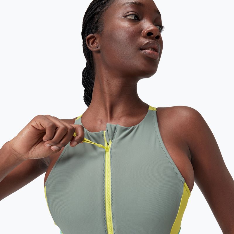Speedo Zip Colorblock soft olive dámské jednodílné plavky 3