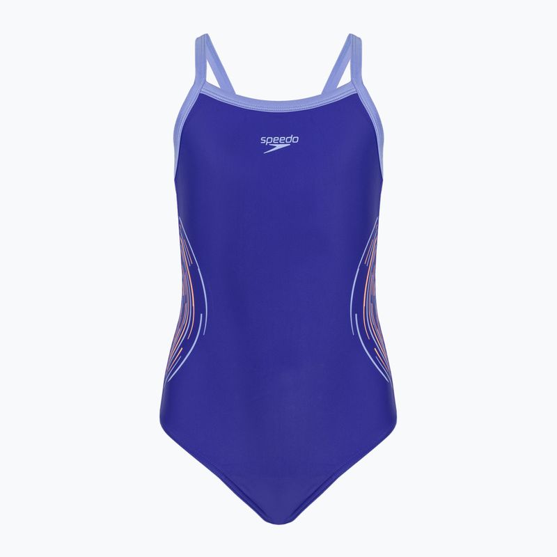 Speedo Platisol Placement Thinstrap Muscleback dětské jednodílné plavky true cobalt/curious blue