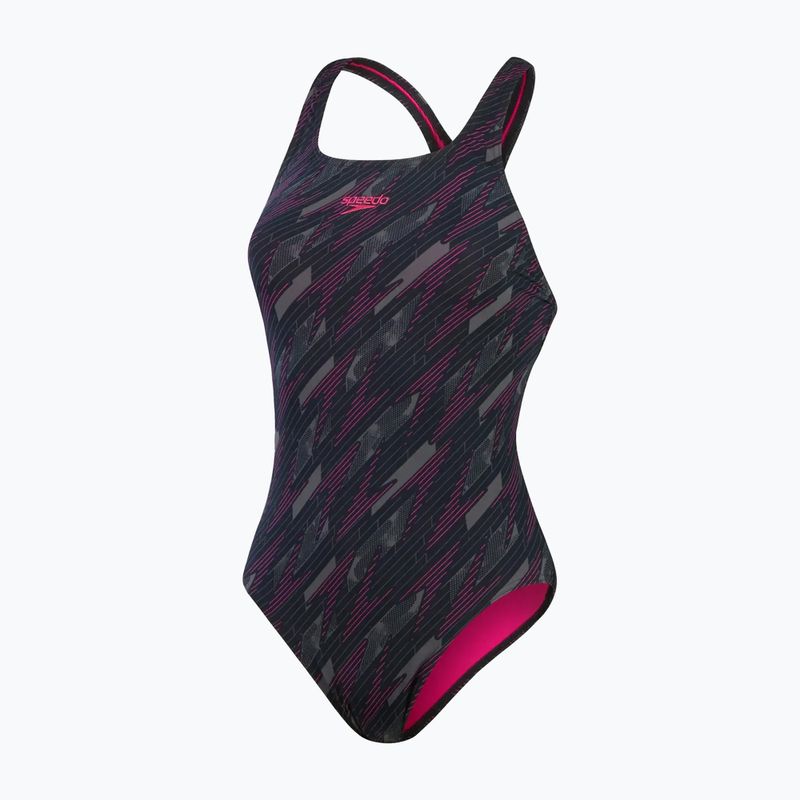 Speedo dámské jednodílné plavky HyperBoom Allover Medalist black/electric pink/usa charcoal 2