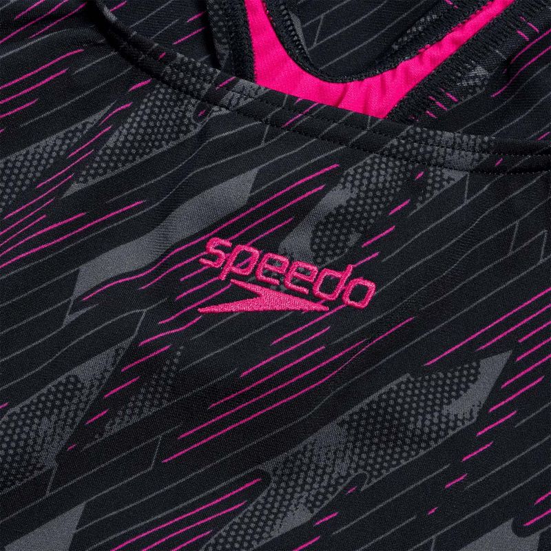 Speedo dámské jednodílné plavky HyperBoom Allover Medalist black/electric pink/usa charcoal 4