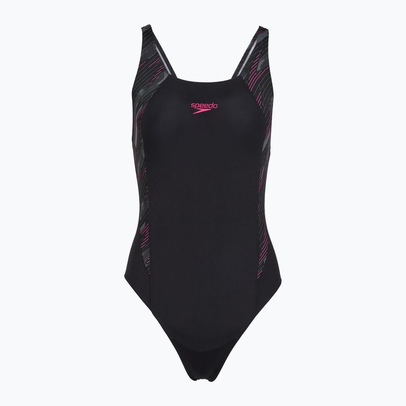 Dámské jednodílné plavky Speedo HyperBoom Splice Muscleback black/electric pink