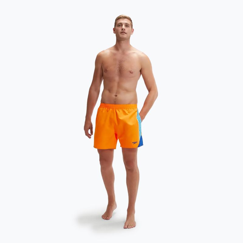 Speedo Hyperboom Splice 16" pánské plavecké šortky mandarin peel/picton blue/true cobalt 5