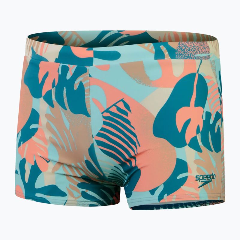 Pánské plavecké boxerky Speedo Escape peacock/cupid coral/pale tan/fresh blue/saddle taupe