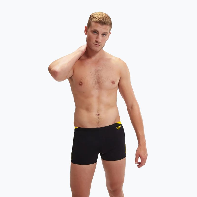 Pánské plavecké boxerky Speedo Hyper Boom Splice black/lemon drizzle 4