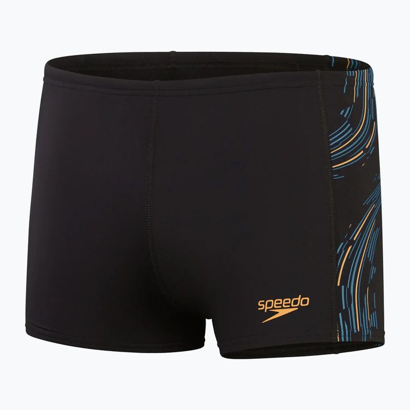 Pánské plavecké boxerky Speedo Tech Panel black/mandarin peel/dark teal