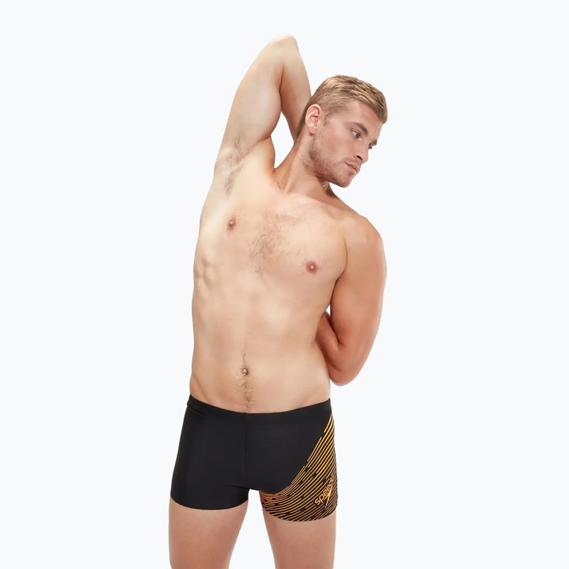 Pánské plavecké boxerky Speedo Medley Logo black/mandarin peel 5