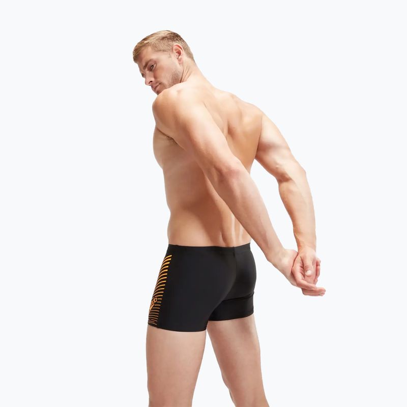 Pánské plavecké boxerky Speedo Medley Logo black/mandarin peel 6