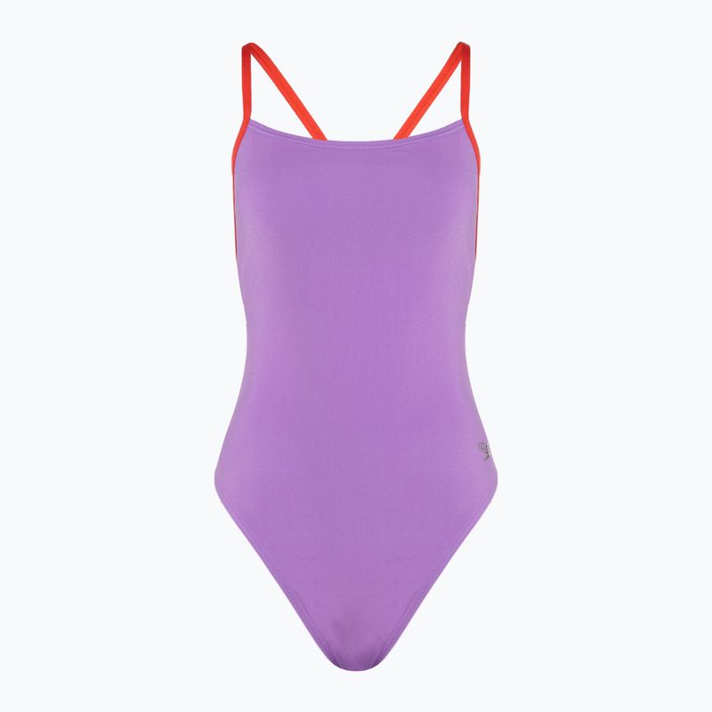 Speedo Solid Tie Back dámské jednodílné plavky sweet purple/watermelon