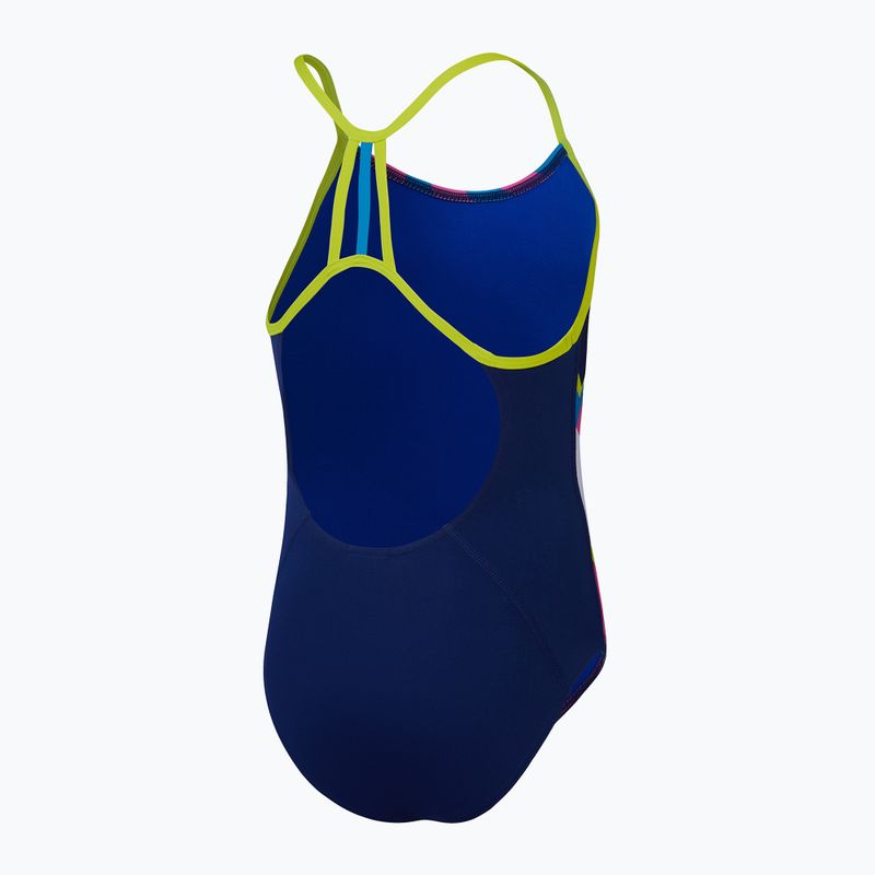Dětské jednodílné plavky Speedo Placement Lane Line Back cerulean blue/flare pink/bitter lime/bolt 3