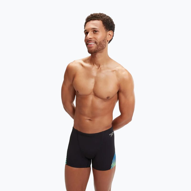 Pánské plavecké boxerky Speedo Allover Digital V-Cut Aquashort black/true cobalt 5