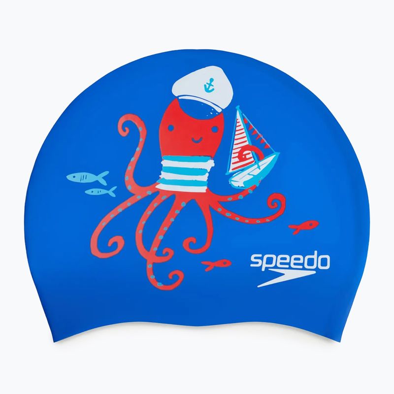 Dětská plavecká čepice Speedo Junior Printed Silicone tru cobalt/watermelon/white 2