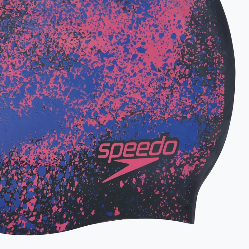 Speedo Reversible Slogan Junior starburst true cobalt/flare pink dětská plavecká čepice 5