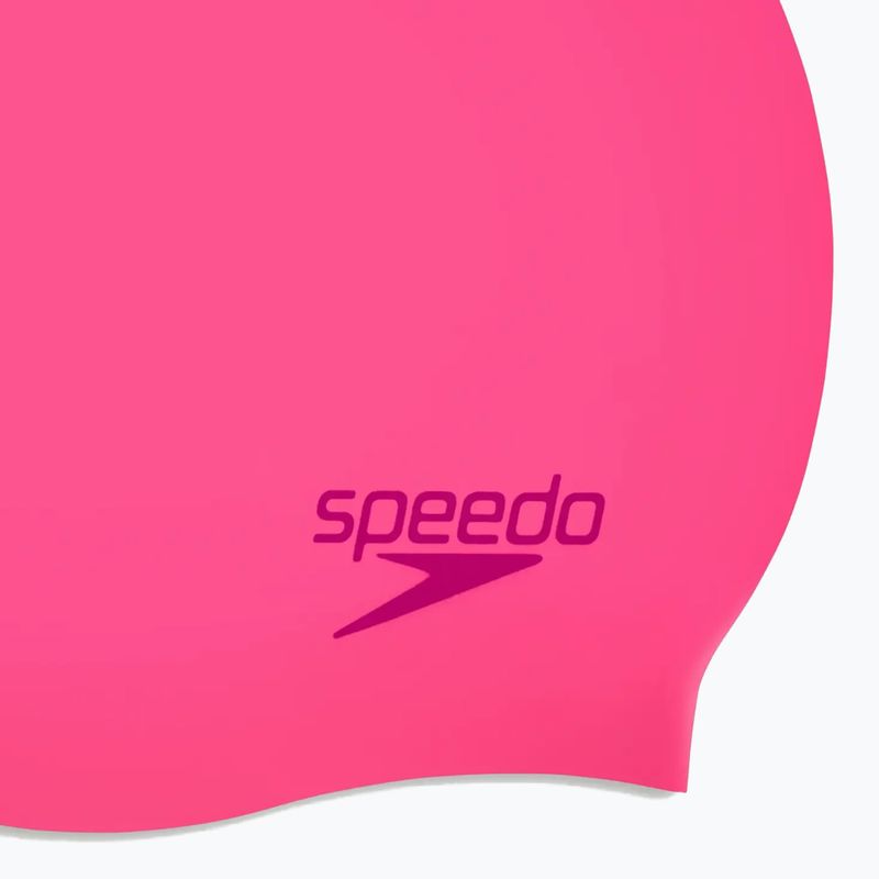 Plavecká čepice Speedo Plain Moulded Silicone Junior flare pink/wineberry 3