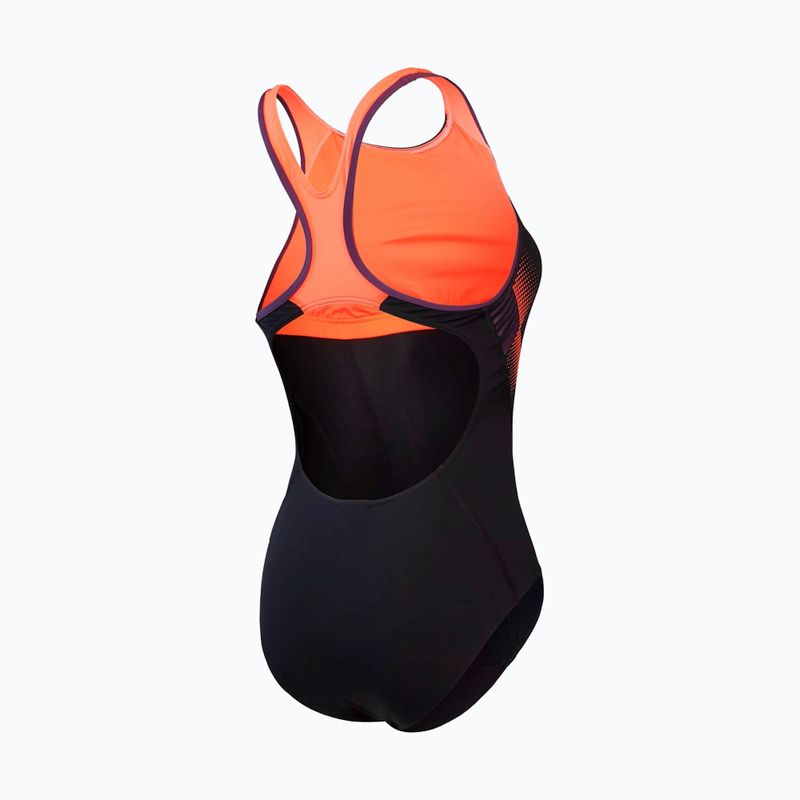 Dámské jednodílné plavky Speedo Placement Laneback black/siren red/plum dandy 2