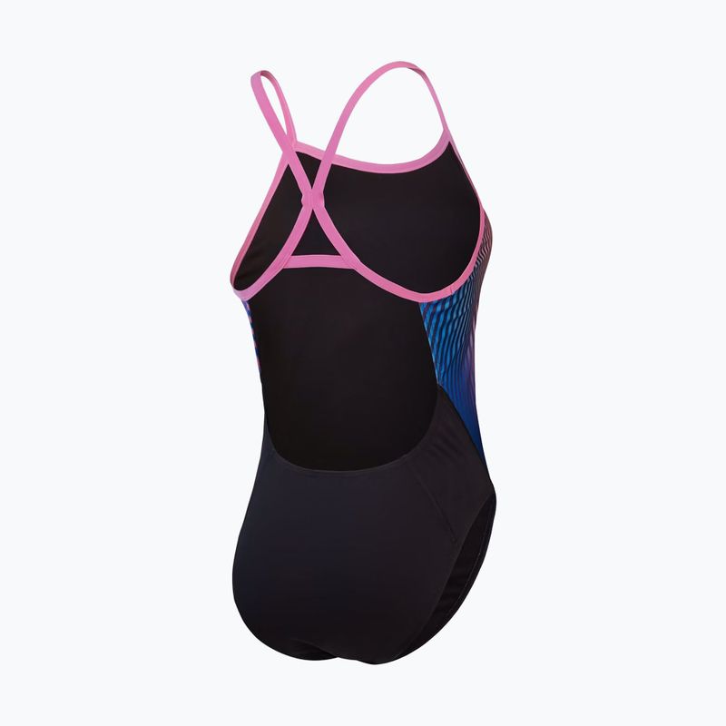 Jednodílné plavky  Speedo Placement Digital Turnback black/kiki pink/picton blue 2