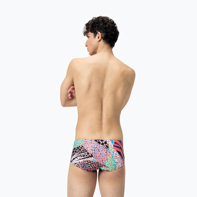 Pánské plavky Speedo 13,5cm Allover Training Club Brie black/matcha green/siren red 3