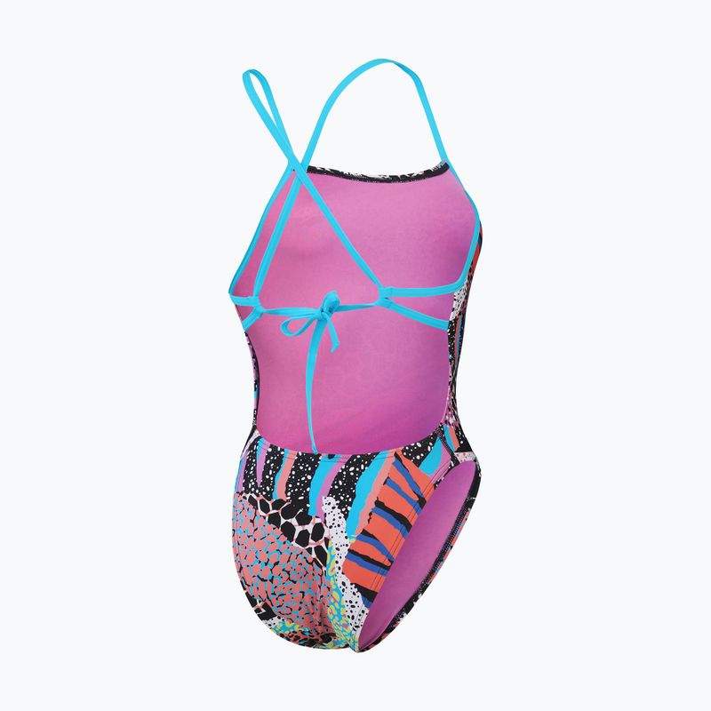 Jednodílné plavky  Speedo Allover Digital Tie Back black/matcha green/siren red 2
