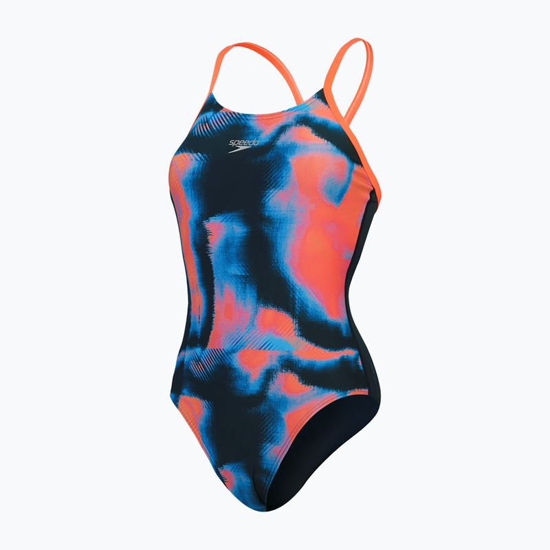 Dámské jednodílné plavky Speedo Allover Fixed Crossback true navy/siren red/punch blue