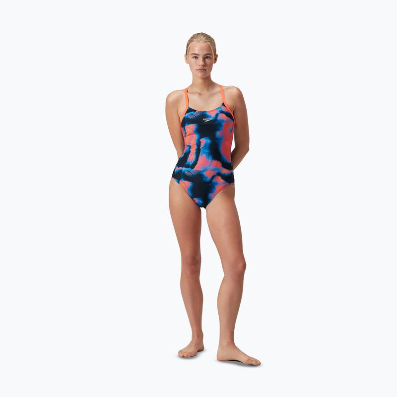 Dámské jednodílné plavky Speedo Allover Fixed Crossback true navy/siren red/punch blue 6