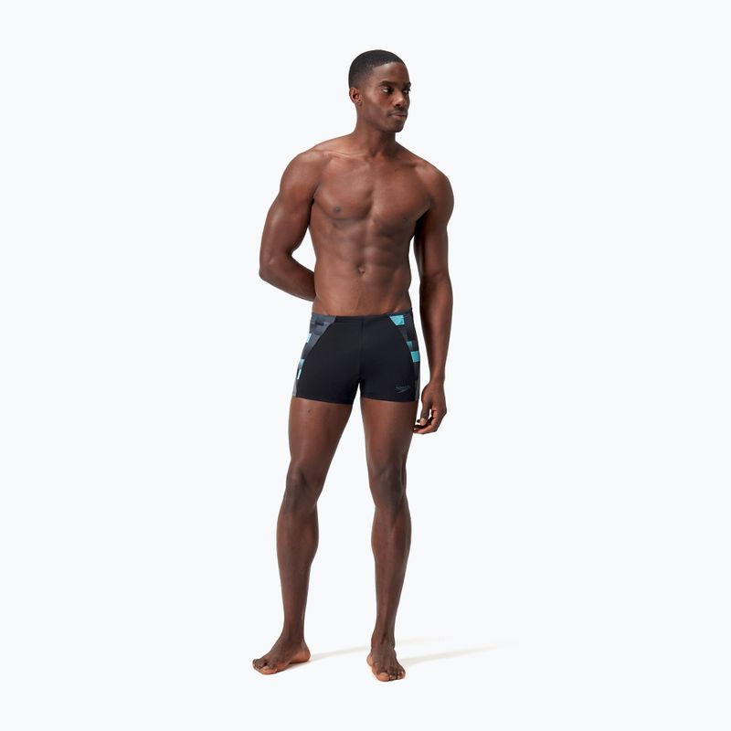 Pánské plavky Speedo Endurance+ MAX Splice Aquashort black/usa charcoal/marine 6