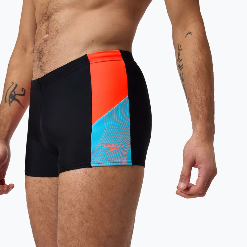 Pánské plavky boxerky Speedo Dive Aquashort black/siren red/piton blue 9