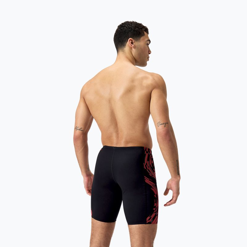 Pánské plavky Speedo Tech Panel Jammer black/siren red/usa charcoal 3