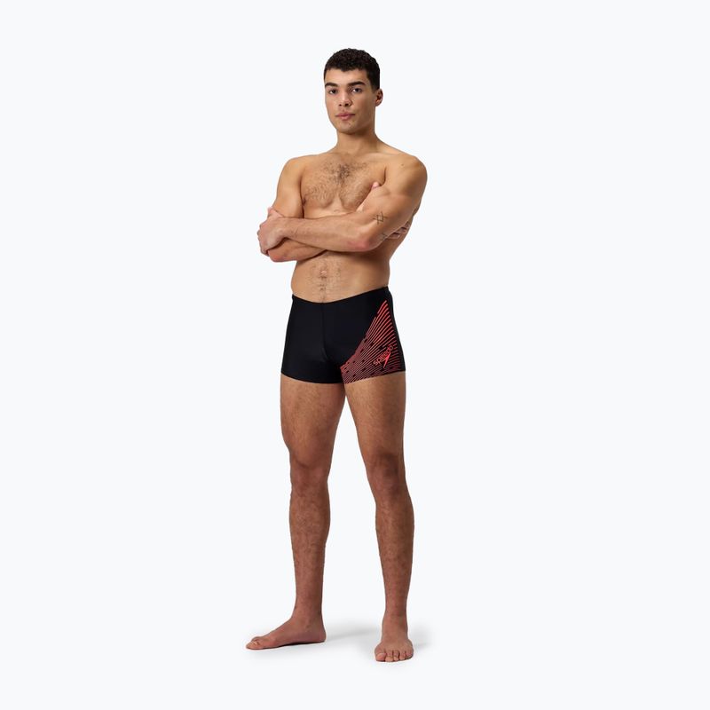 Pánské plavky Speedo Medley Logo Aquashort black/siren red 6