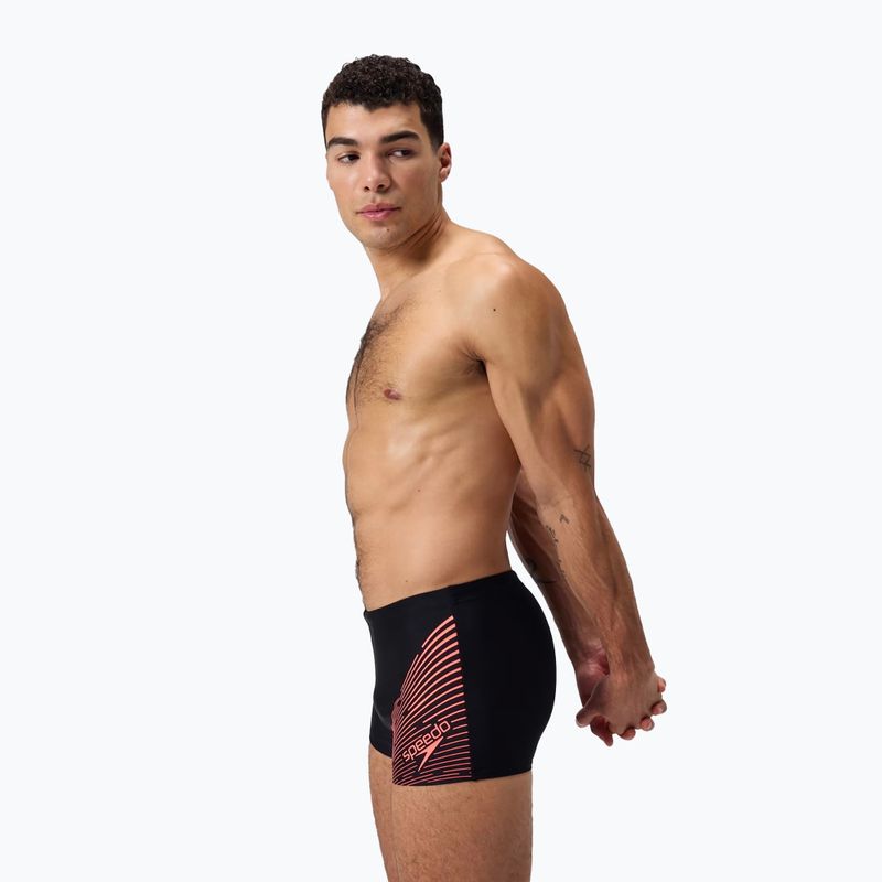 Pánské plavky Speedo Medley Logo Aquashort black/siren red 9