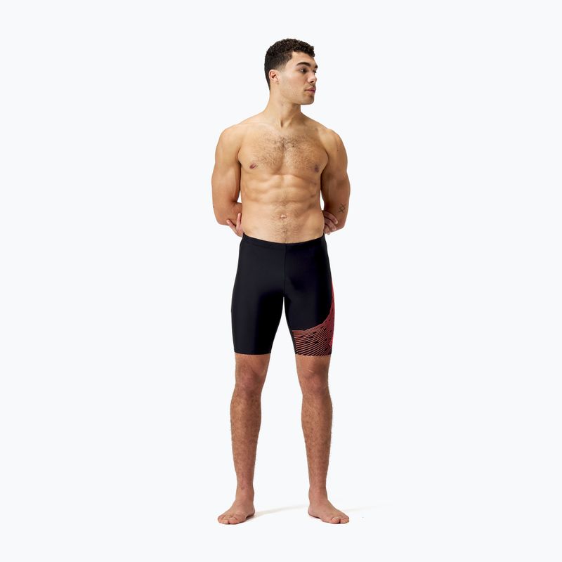 Pánské plavky Speedo Medley Logo Swim Jammer black/siren red 6