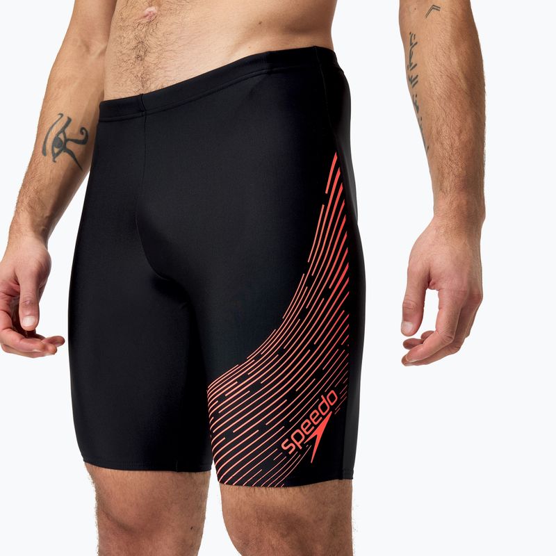 Pánské plavky Speedo Medley Logo Swim Jammer black/siren red 8