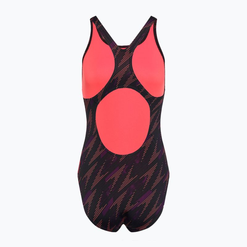 Dámské jednodílné plavky Speedo HyperBoom Allover Medalist black/plum dandy/siren red 2