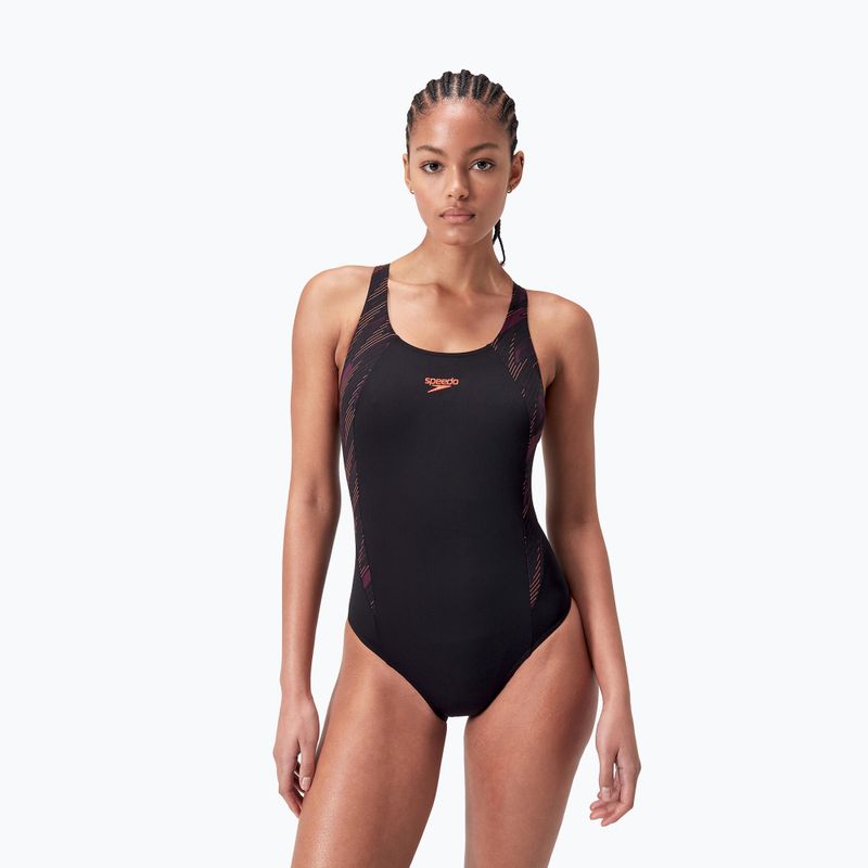 Dámské jednodílné plavky Speedo HyperBoom Splice Muscleback black/plum dandy/siren red 5