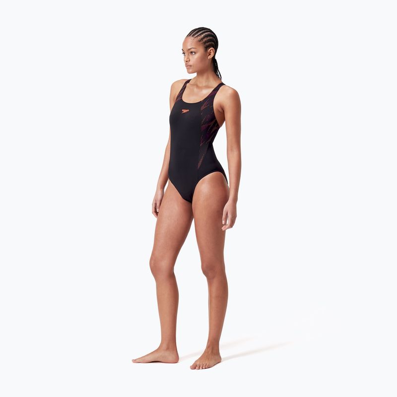 Dámské jednodílné plavky Speedo HyperBoom Splice Muscleback black/plum dandy/siren red 6