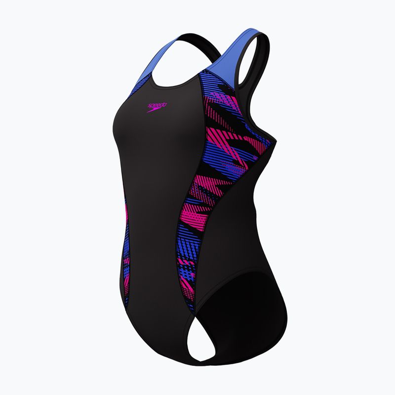 Dámské jednodílné plavky Speedo Placement Laneback zoom boom placement/speedo black 4