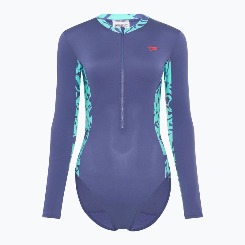 Dámské jednodílné plavky Speedo Longsleev Panel hapuna blue